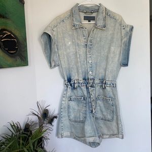 BlankNYC acid wash denim romper - size S